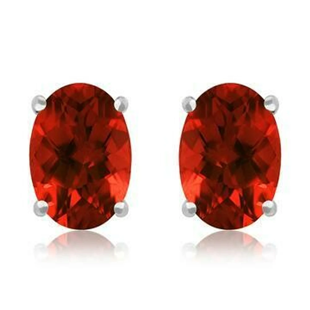 Oval Garnet Earrings 14KT Gold