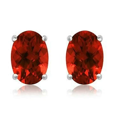 Oval Garnet Earrings 14KT Gold