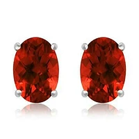 Oval Garnet Earrings 14KT Gold