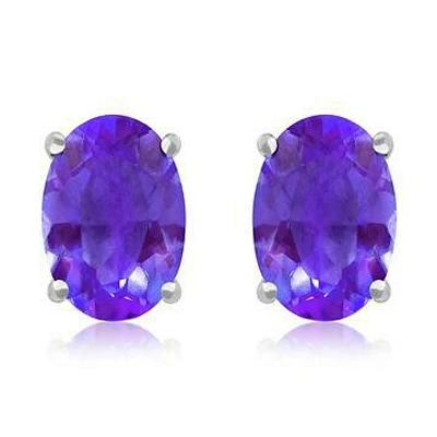 Oval Amethyst Earrings 14KT Gold