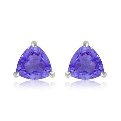 Triangular Amethyst Earrings 14KT Gold