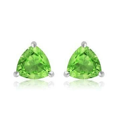 Triangular Peridot Earrings 14KT Gold