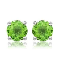 Round Peridot Earrings 14KT Gold