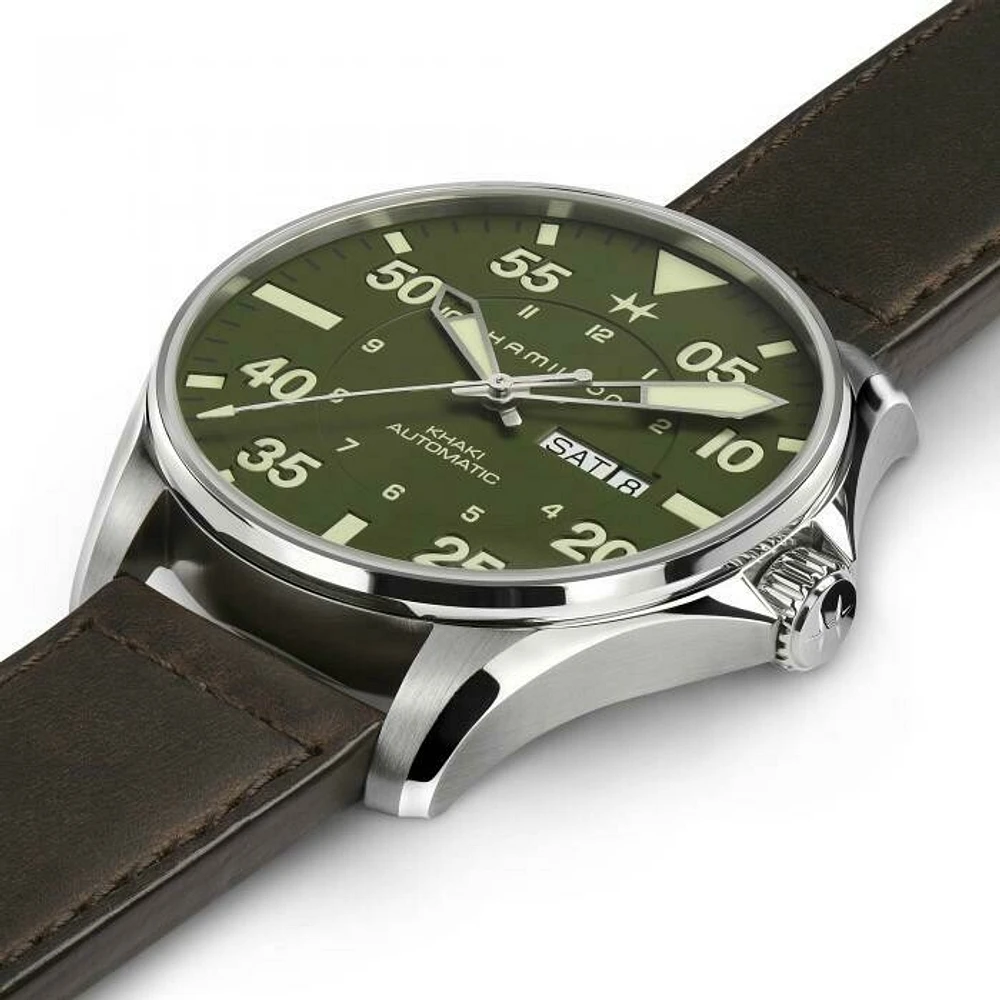 Khaki Aviation Green Dial 46MM Automatic Pilot Schott NYC - Limited Edition H64735561