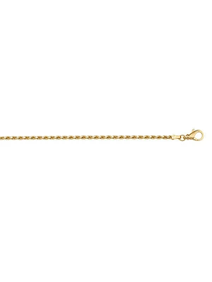 Yellow Gold Solid Diamond Cut Rope Anklet 10KT