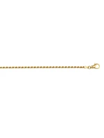 Yellow Gold Solid Diamond Cut Rope Anklet 10KT