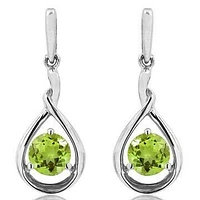 Peridot Dangle Teardrop Earrings 14KT Gold