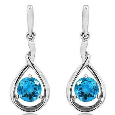 Topaz Dangle Teardrop Earrings 14KT Gold