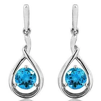 Topaz Dangle Teardrop Earrings 14KT Gold