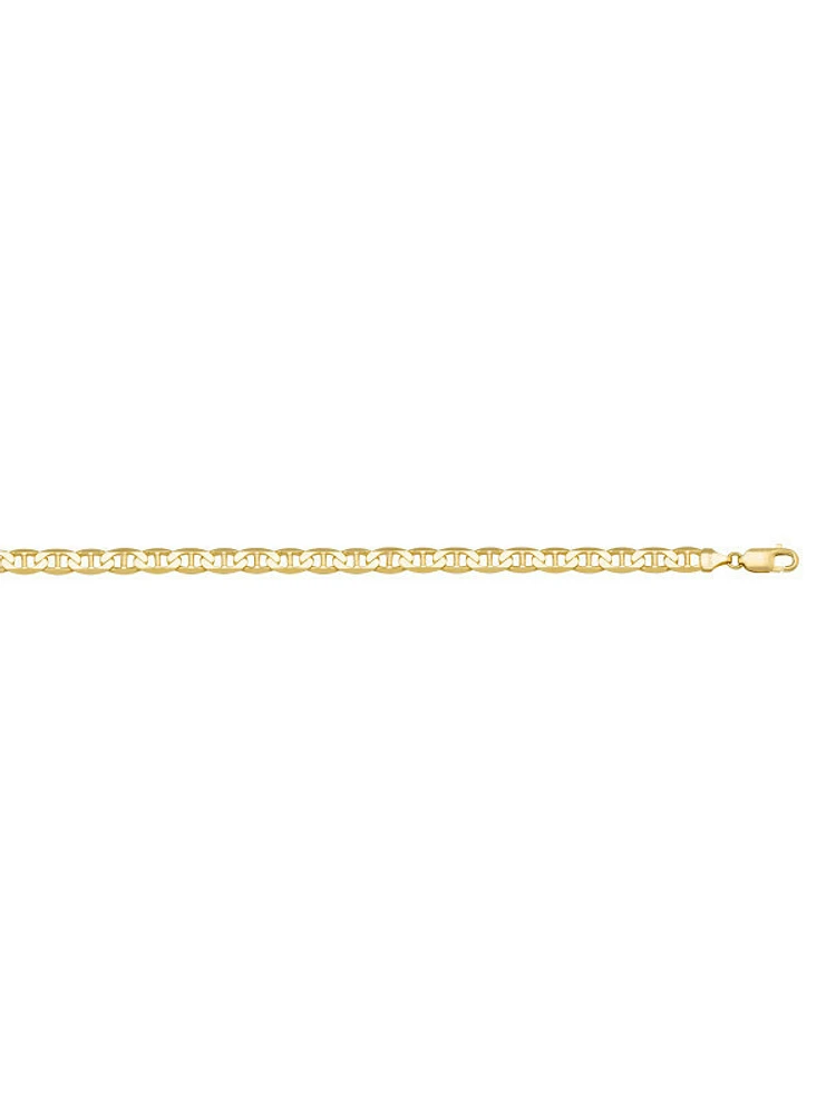 Yellow Gold Solid Flat Anchor Link Anklet 10KT