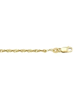 Yellow Gold Solid Singapore Link Anklet 10KT