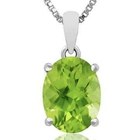 Round Peridot Pendant 14KT Gold