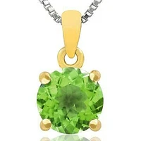 Round Peridot Pendant Yellow Gold