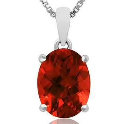 Round Garnet Pendant 14KT Gold