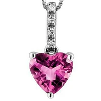 Heart Topaz Pendant with Diamond Bail 14KT Gold