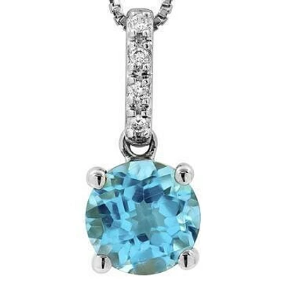 Topaz Pendant with Diamond Bail 14KT Gold