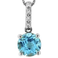 Topaz Pendant with Diamond Bail 14KT Gold