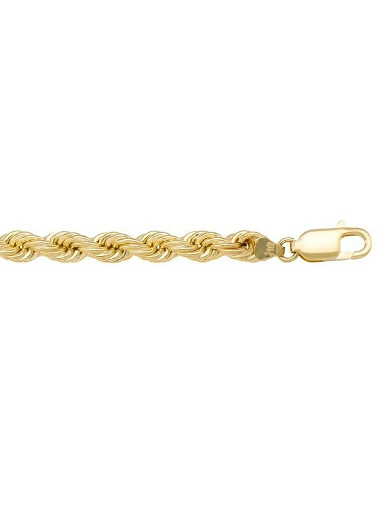 Yellow Gold Hollow Rope Chain 10KT