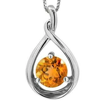 Citrine Teardrop Pendant 14KT Gold