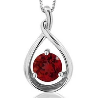 Garnet Teardrop Pendant 14KT Gold