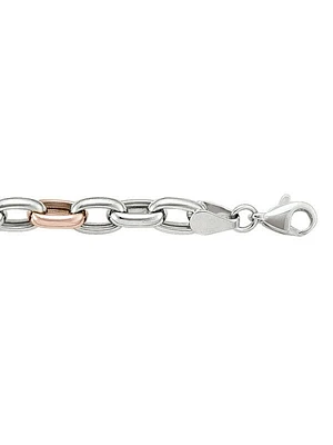 Pink Gold Fancy Hollow Link Bracelet 14KT