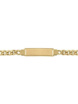 Yellow Gold Hollow Curb Id Bracelet 10KT