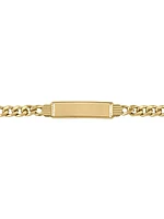 Yellow Gold Hollow Curb Id Bracelet 10KT