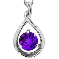 Amethyst Teardrop Pendant 14KT Gold