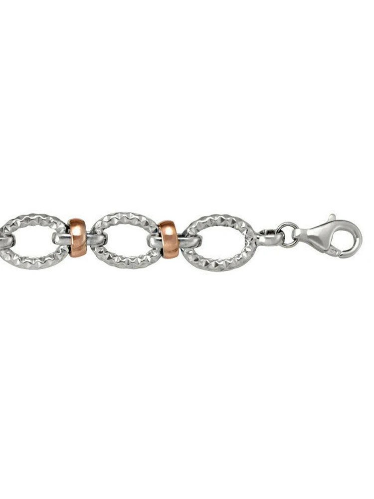 Pink And White Gold Hollow Link 10KT