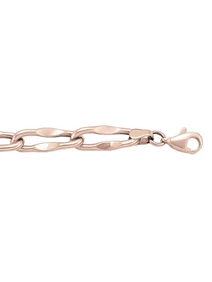 Pink Gold Fancy Hollow Link Bracelet 14KT