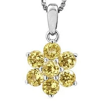 Floral Citrine Pendant 14KT Gold