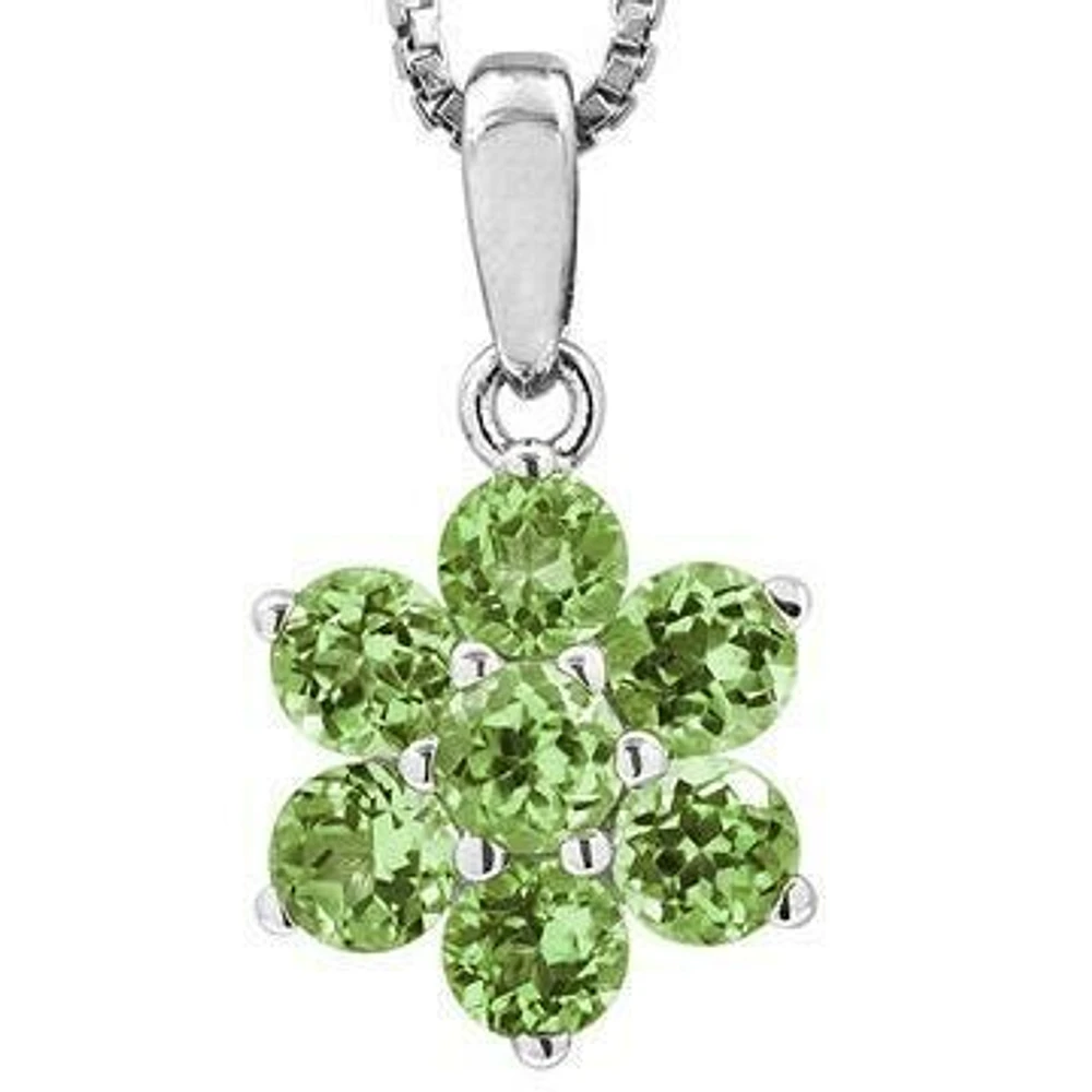 Floral Peridot Pendant 14KT Gold