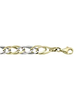 White & Yellow Gold Two Tone Fancy Hollow Link Bracelet 10KT