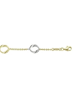 Yellow & White Gold Two Tone Fancy Hollow Link 10KT