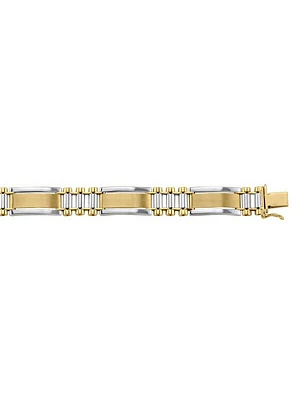 Yellow & White Gold Two Tone Fancy Link Bracelet 10KT