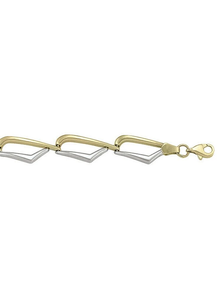 Yellow & Gold Two Tone Hollow Fancy Bracelet 14KT