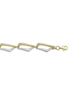 Yellow & Gold Two Tone Hollow Fancy Bracelet 14KT