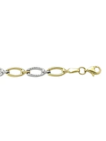 Yellow & White Gold Two Tone Hollow Fancy Bracelet 10KT