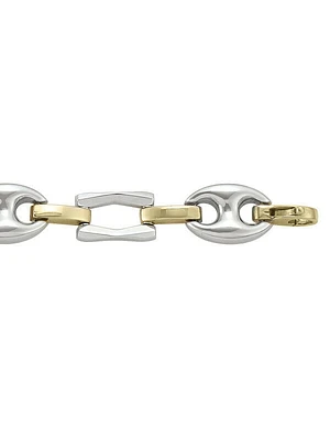 Yellow & Gold Two Tone Hollow Fancy Bracelet 14KT