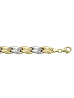 Yellow & Whote Gold Two Tone Hollow Fancy Bracelet 14KT