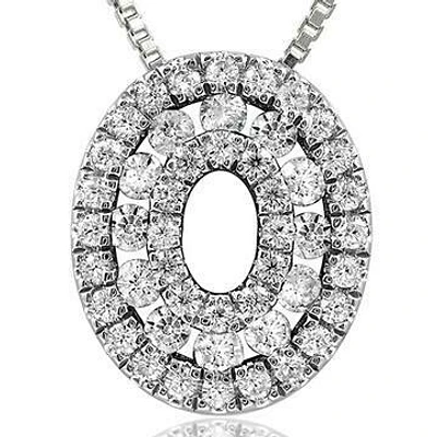 Oval Diamond Pendant with Diamond Accent 14KT Gold