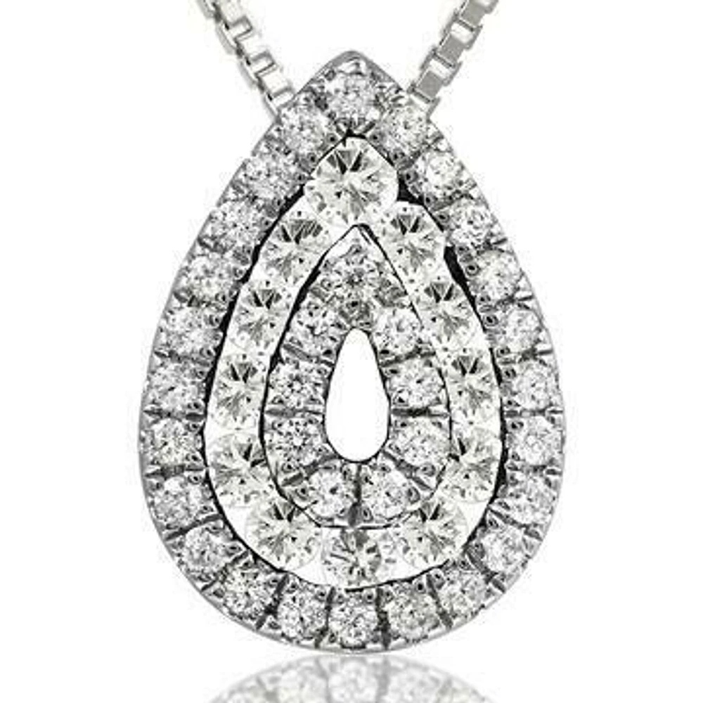 Diamond Teardrop Pendant with Diamond Accent 14KT Gold