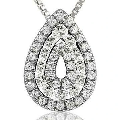 Diamond Teardrop Pendant with Diamond Accent 14KT Gold