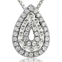 Diamond Teardrop Pendant with Diamond Accent 14KT Gold