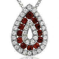 Ruby Teardrop Pendant with Diamond Accent 14KT Gold