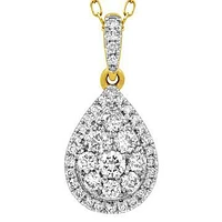 Diamond Teardrop Necklace Yellow Gold