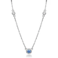 Diamond Bezel Tanzanite Necklace White Gold