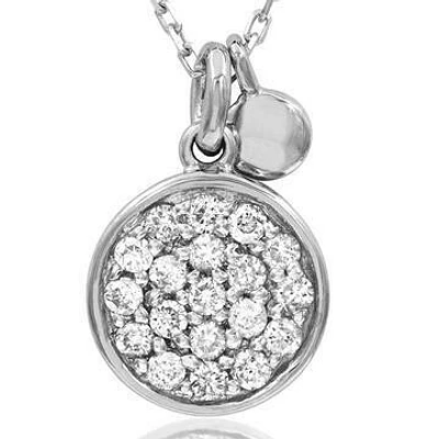 Diamond Pavé Circle Necklace White Gold