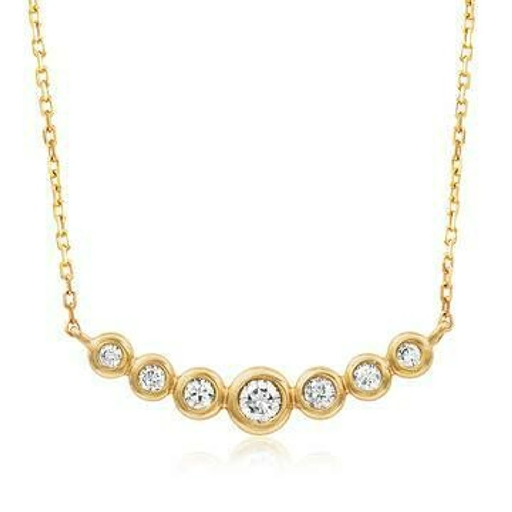 Diamond Bezel Necklace Yellow Gold