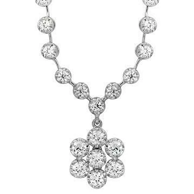 Diamond Illusion Floral Necklace 18k White Gold